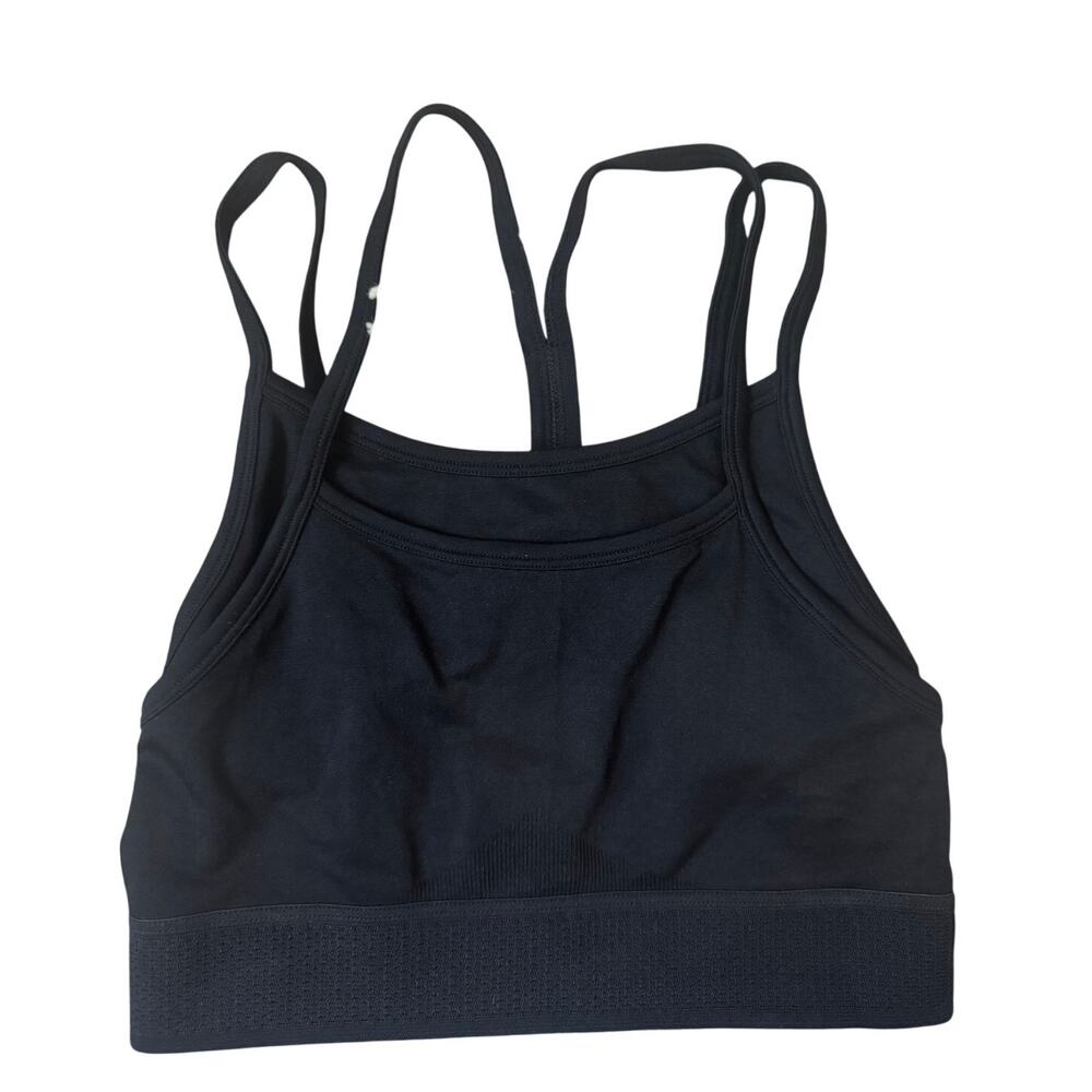 NWT Fabletics | Black Poppy Seamless Sports Bra IV | Size Small